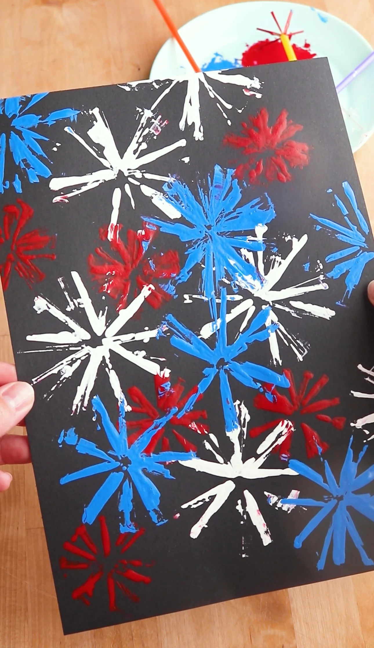Fireworks Straw Painting